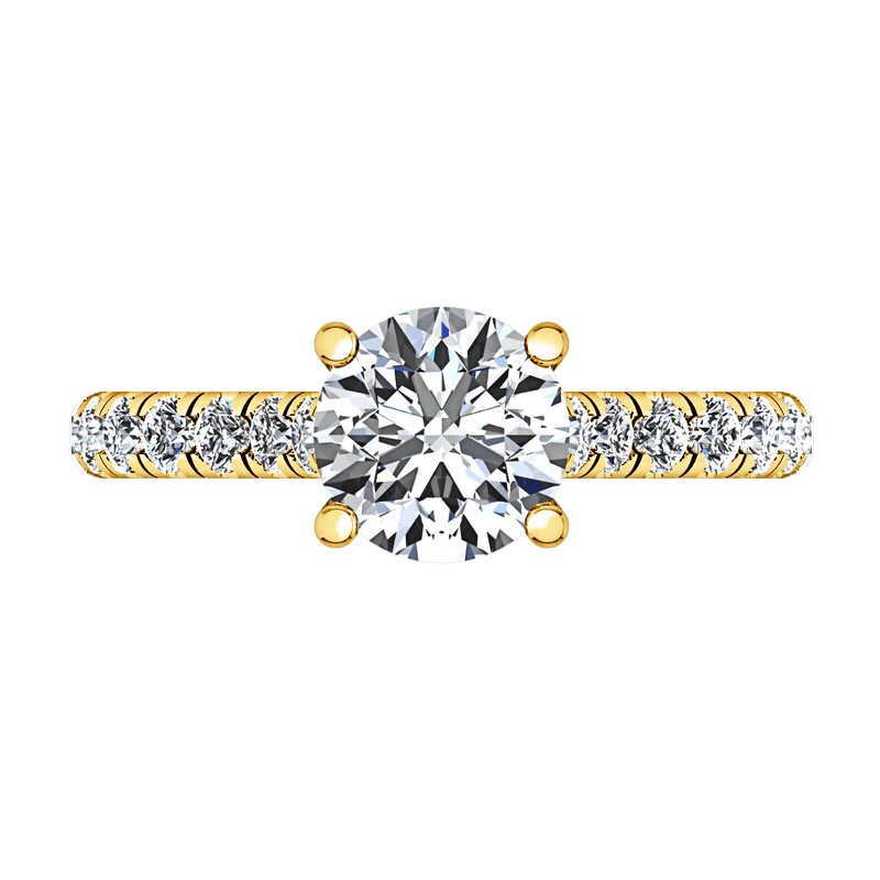 Pave Diamond EngagementRing Anabelle 14K Yellow Gold