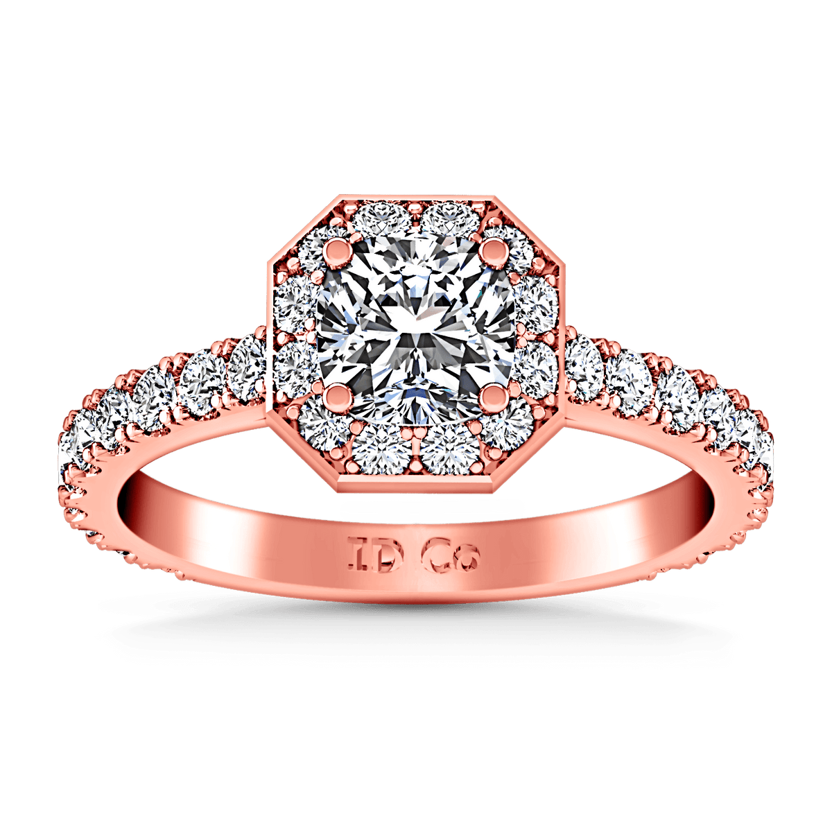Halo Diamond Engagement Ring Irina 14K Rose Gold