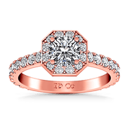 Halo Diamond Engagement Ring Irina 14K Rose Gold