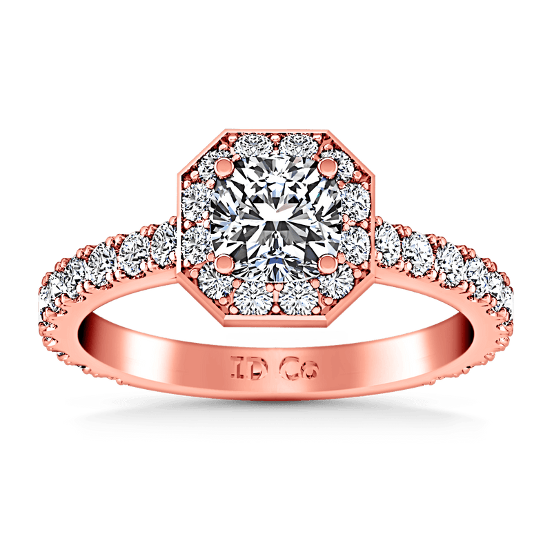 Halo Diamond Engagement Ring Irina 14K Rose Gold