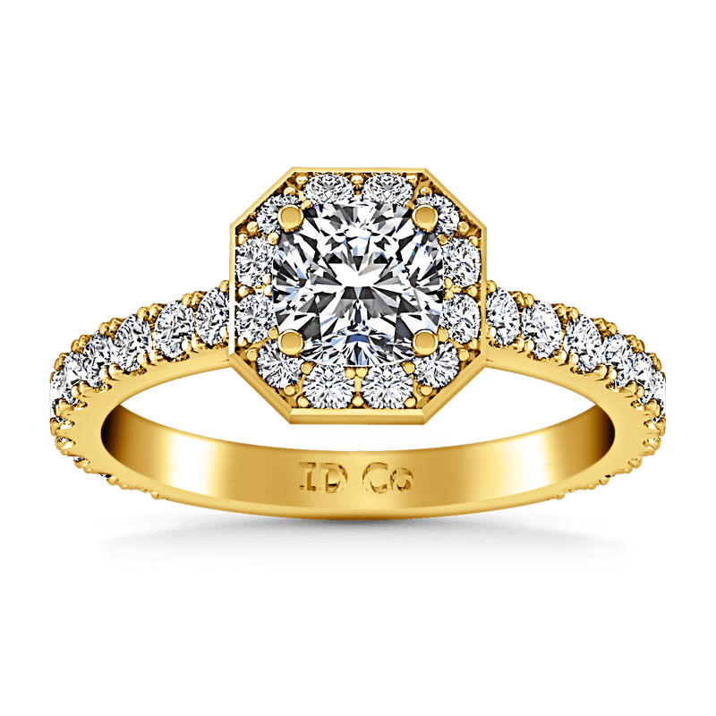 Halo Diamond Engagement Ring Irina 14K Yellow Gold