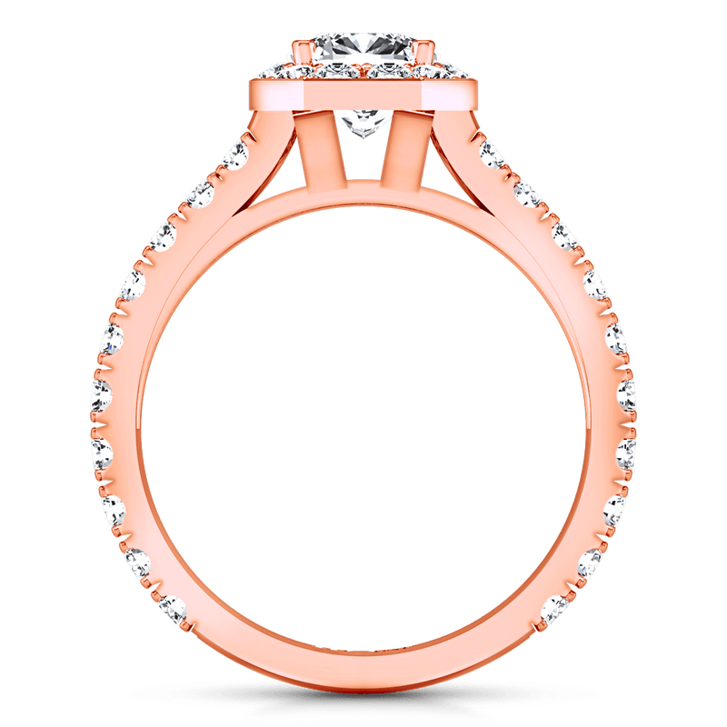 Halo Diamond Engagement Ring Irina 14K Rose Gold