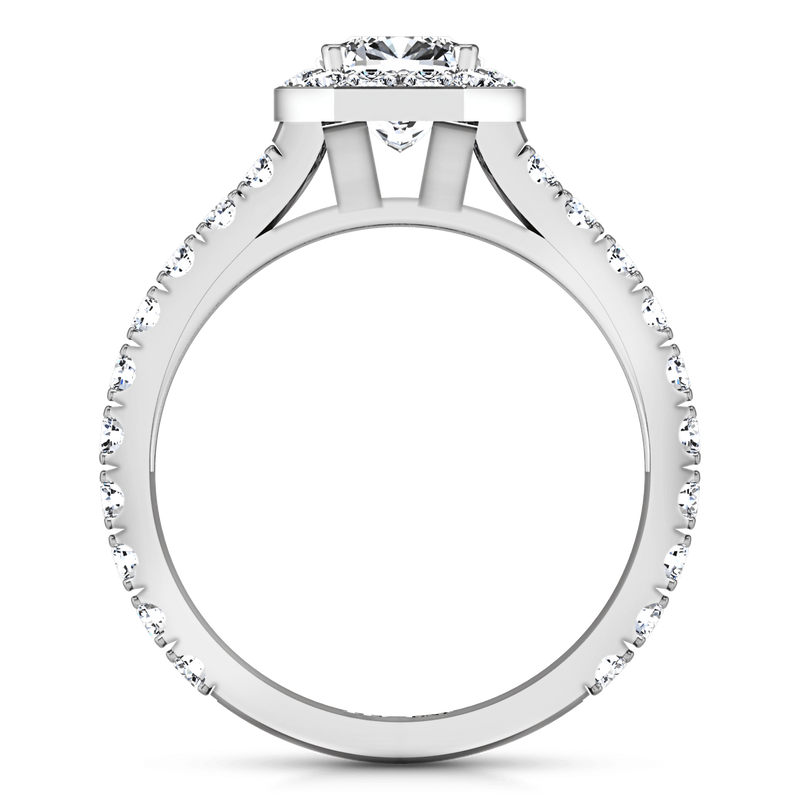 Round Diamond Halo Engagement Ring Irina 14K White Gold