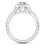Round Diamond Halo Engagement Ring Irina 14K White Gold