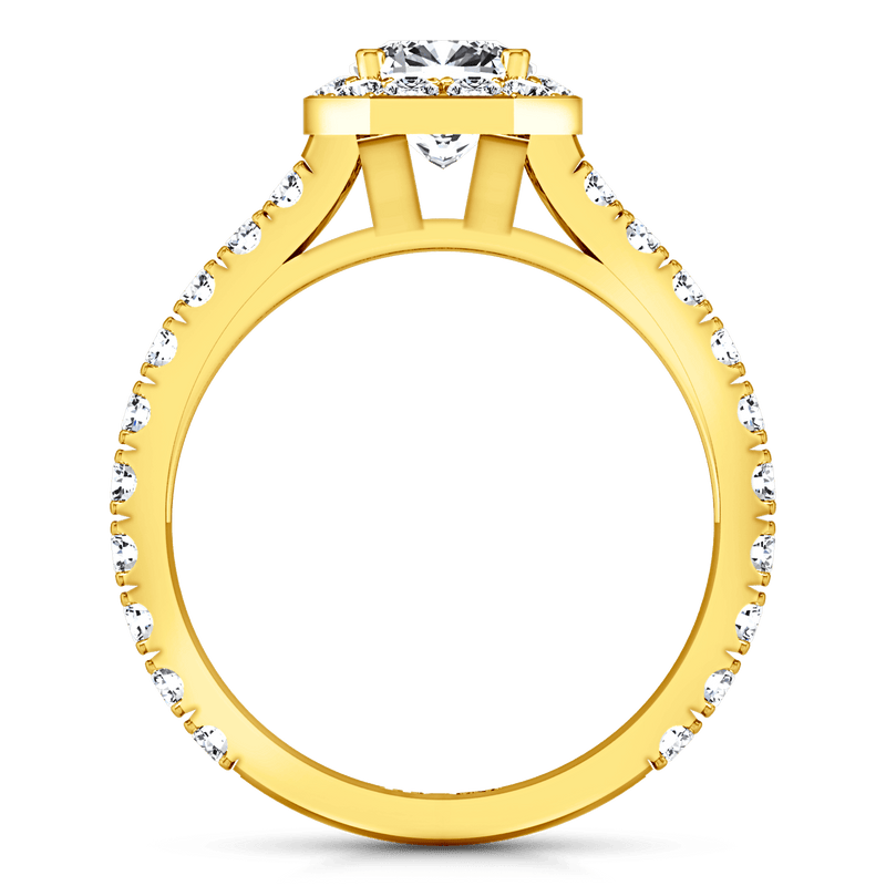 Halo Diamond Engagement Ring Irina 14K Yellow Gold