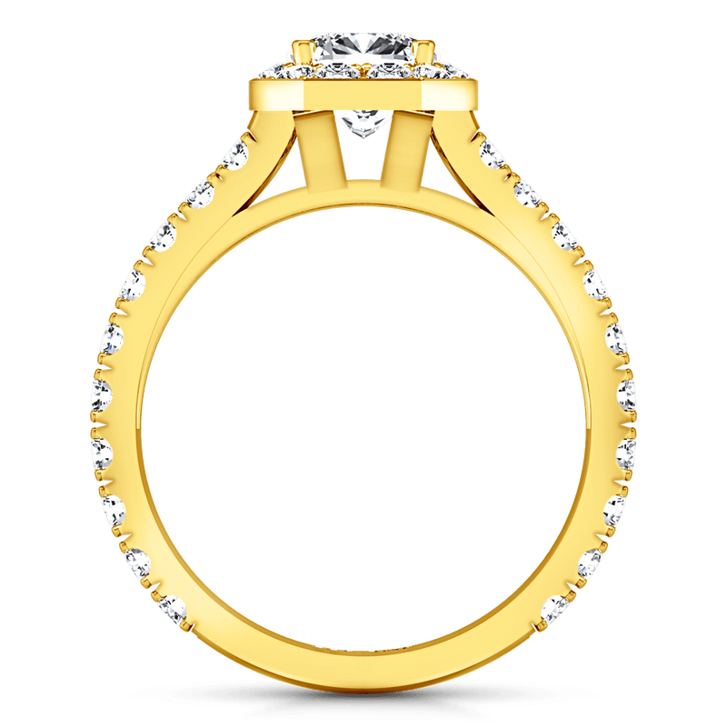Halo Diamond Engagement Ring Irina 14K Yellow Gold