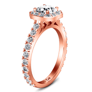 Halo Diamond Engagement Ring Irina 14K Rose Gold