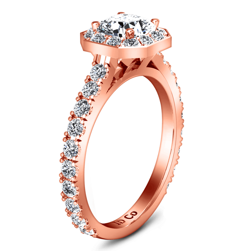 Halo Diamond Engagement Ring Irina 14K Rose Gold