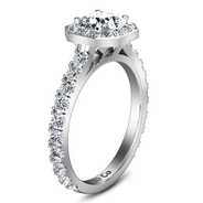Round Diamond Halo Engagement Ring Irina 14K White Gold