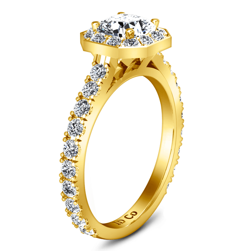 Halo Diamond Engagement Ring Irina 14K Yellow Gold