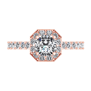 Halo Diamond Engagement Ring Irina 14K Rose Gold