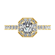 Halo Diamond Engagement Ring Irina 14K Yellow Gold