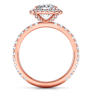 Halo Diamond Cushion Cut Engagement Ring Salice 14K Rose Gold