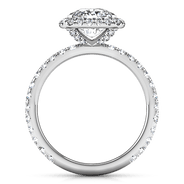 Halo Cushion Cut Diamond Engagement Ring Salice 14K White Gold