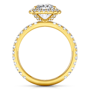 Halo Diamond Cushion Cut Engagement Ring Salice 14K Yellow Gold