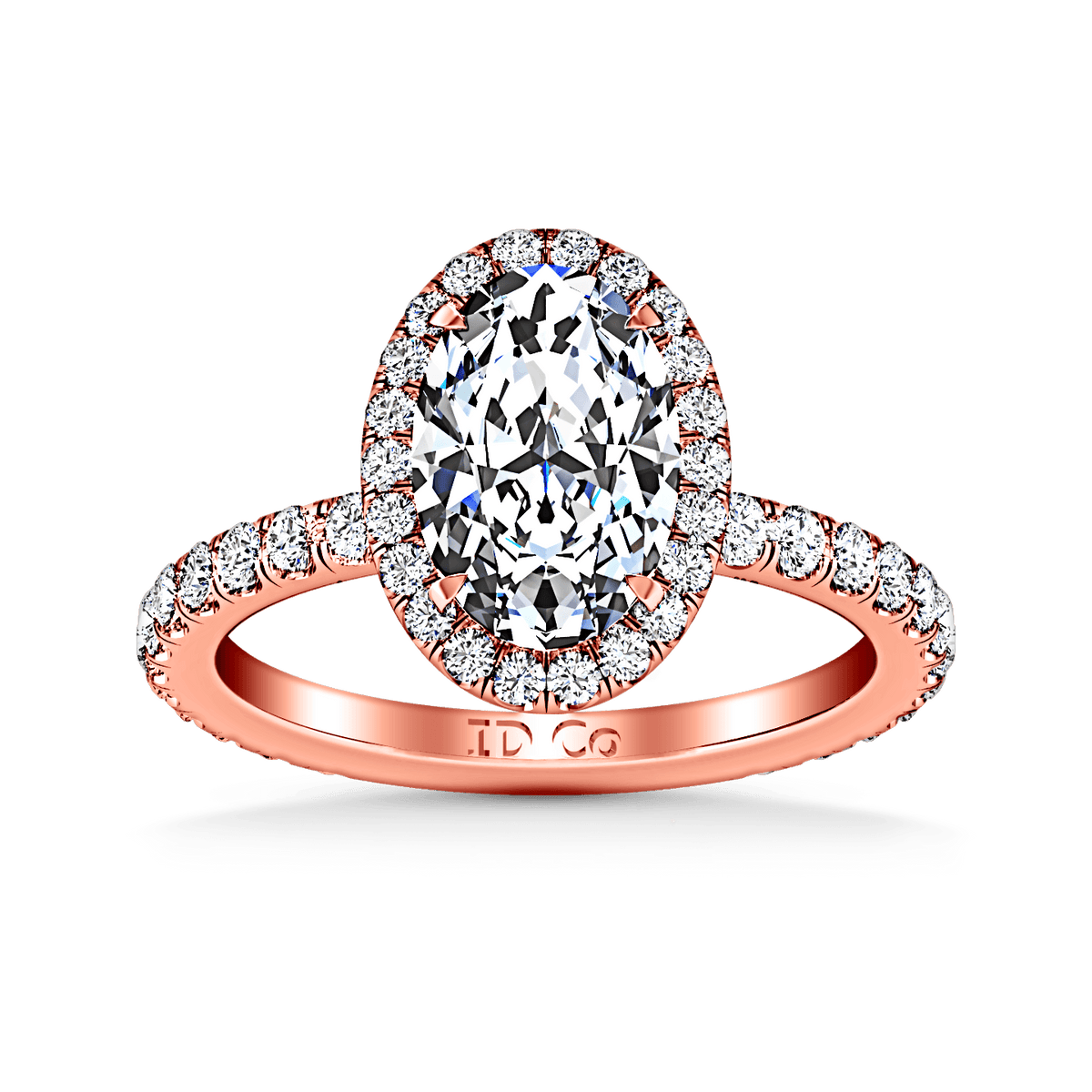 Halo Diamond  Engagement Ring Elsa 14K Rose Gold