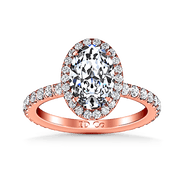 Halo Diamond  Engagement Ring Elsa 14K Rose Gold
