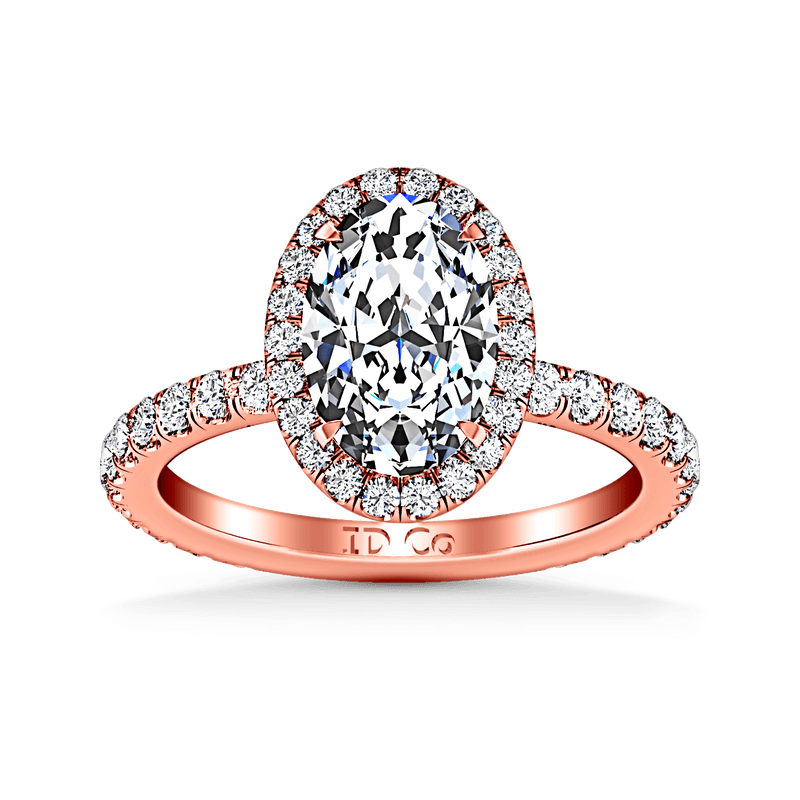 Halo Diamond  Engagement Ring Elsa 14K Rose Gold