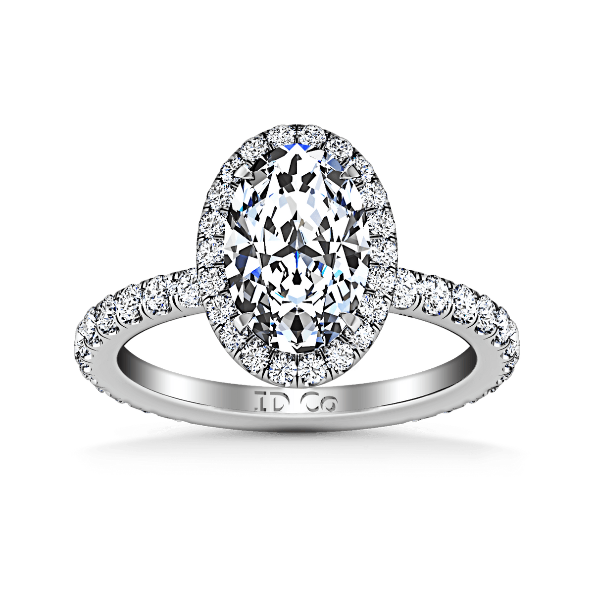 Halo Oval Diamond Engagement Ring Elsa 14K White Gold