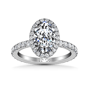 Halo Oval Diamond Engagement Ring Elsa 14K White Gold