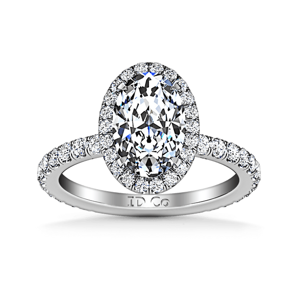 Halo Oval Diamond Engagement Ring Elsa 14K White Gold
