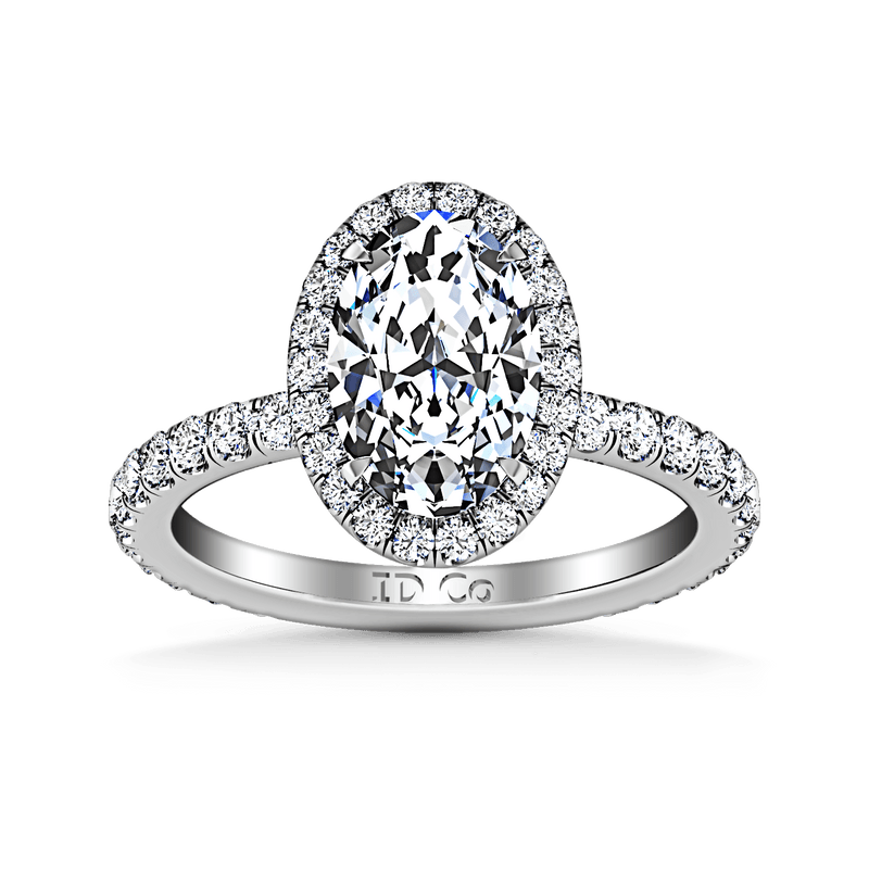 Halo Oval Diamond Engagement Ring Elsa 14K White Gold