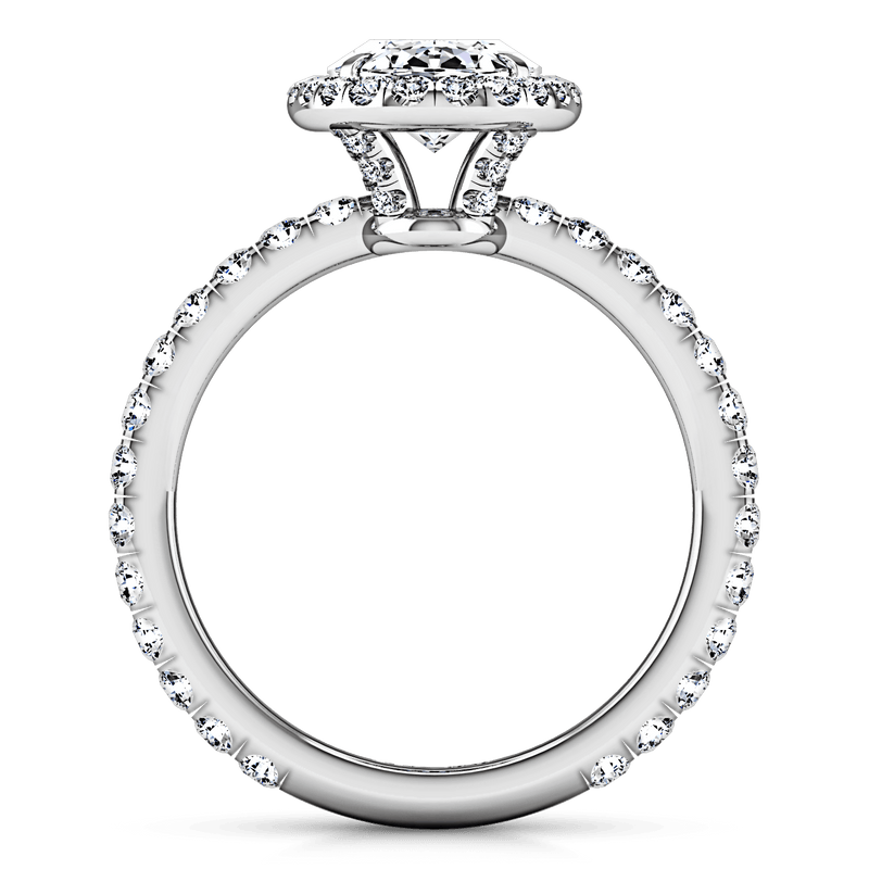 Halo Oval Diamond Engagement Ring Elsa 14K White Gold