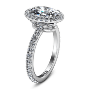 Halo Oval Diamond Engagement Ring Elsa 14K White Gold