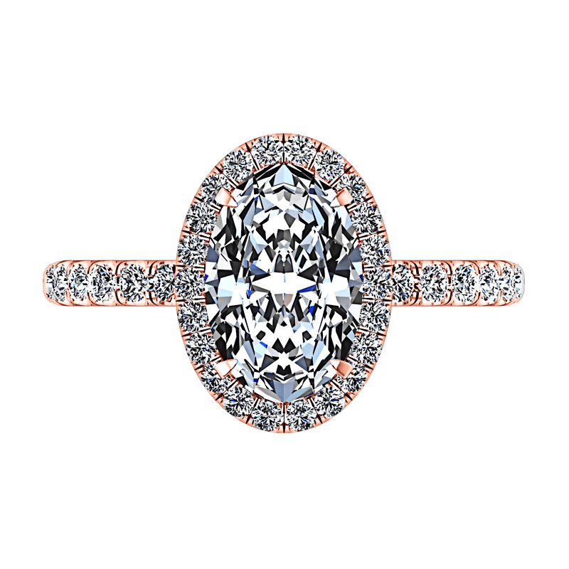 Halo Diamond  Engagement Ring Elsa 14K Rose Gold