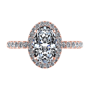 Halo Diamond  Engagement Ring Elsa 14K Rose Gold