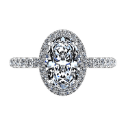 Halo Oval Diamond Engagement Ring Elsa 14K White Gold