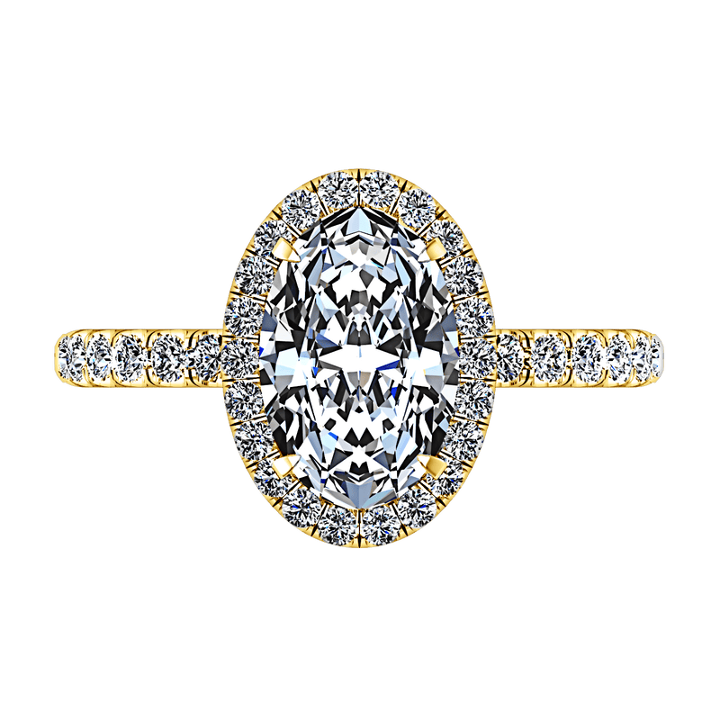 Halo Diamond  Engagement Ring Elsa 14K Yellow Gold