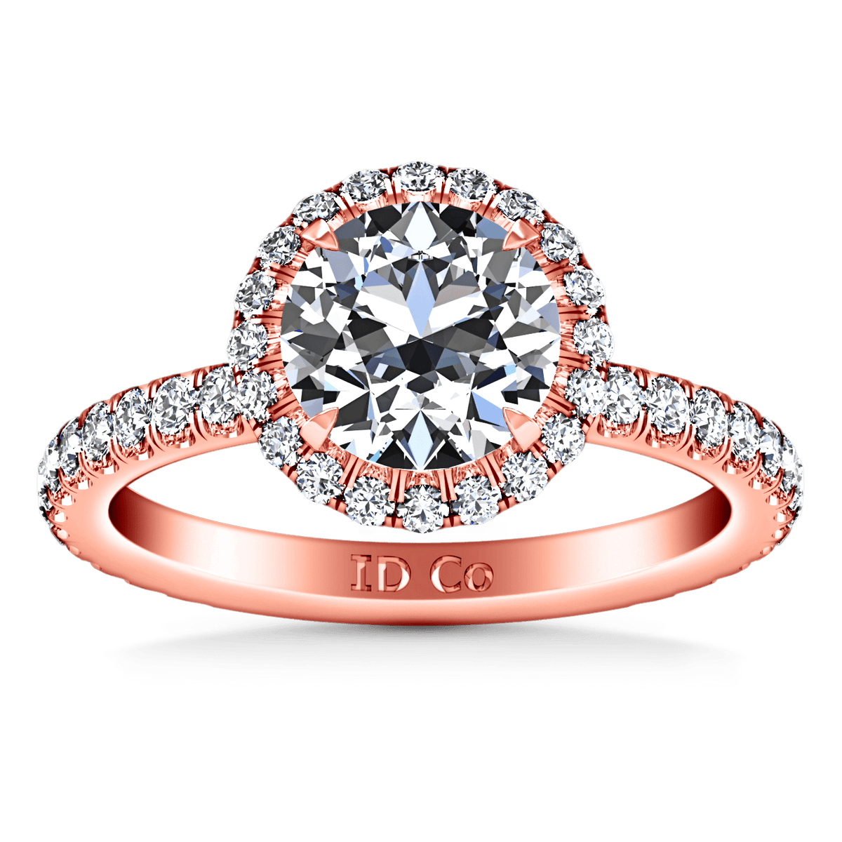 Halo Diamond  Engagement Ring Clayton 14K Rose Gold