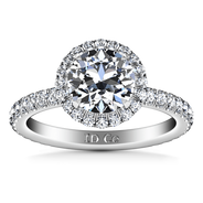 Round Diamond Halo  Engagement Ring Clayton 14K White Gold