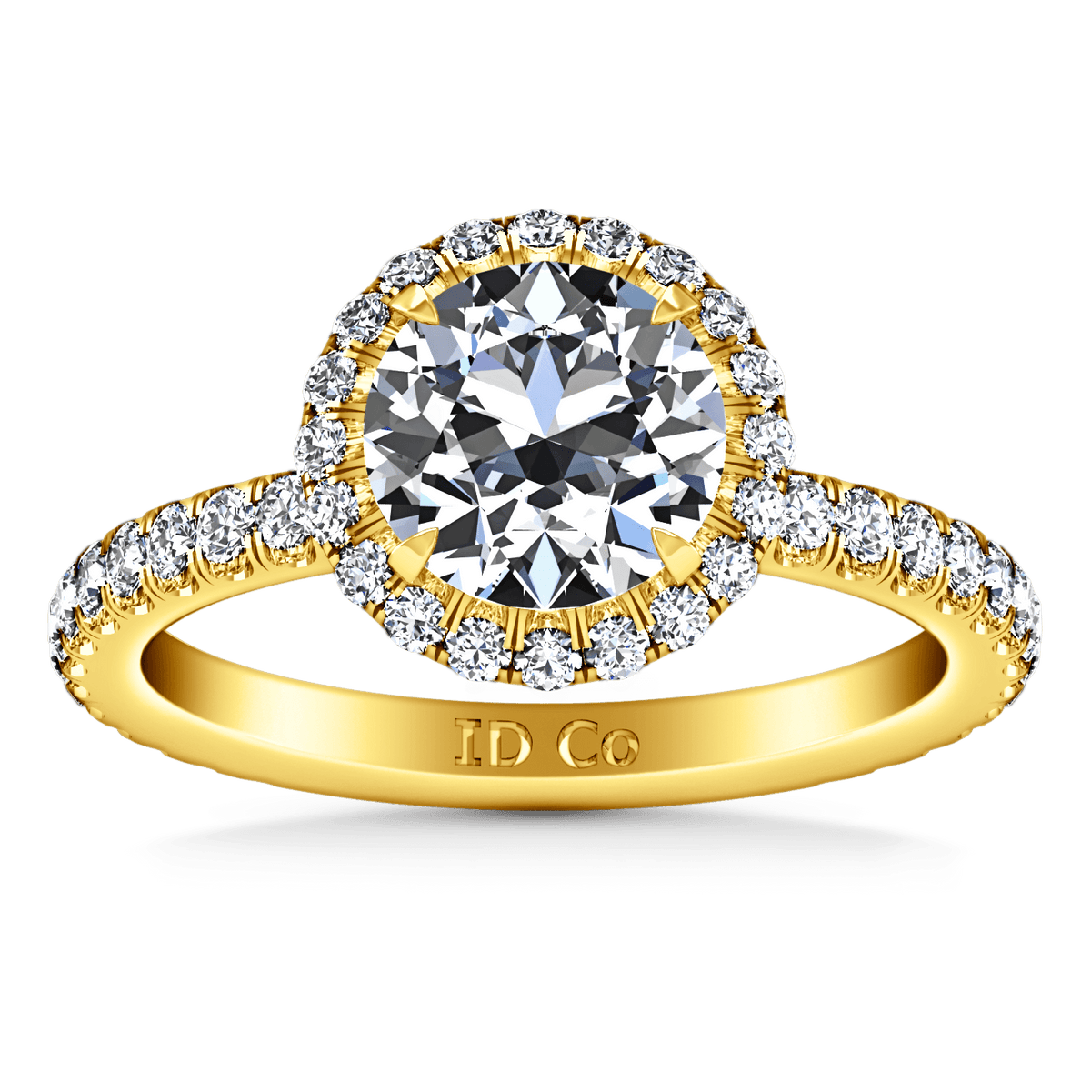 Halo Diamond  Engagement Ring Clayton 14K Yellow Gold