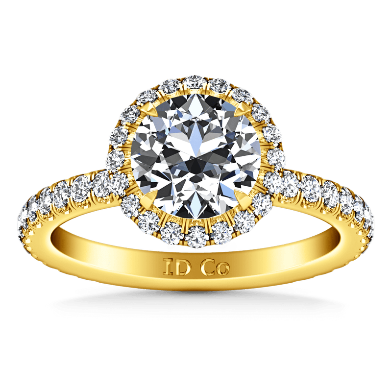 Halo Diamond  Engagement Ring Clayton 14K Yellow Gold