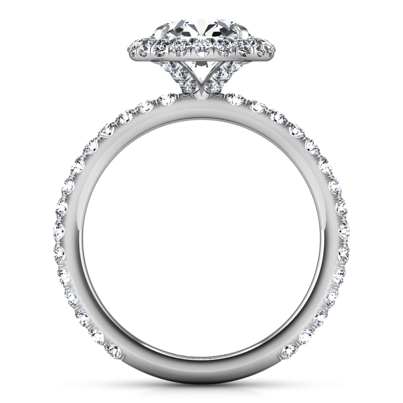 Round Diamond Halo  Engagement Ring Clayton 14K White Gold