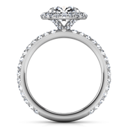 Round Diamond Halo  Engagement Ring Clayton 14K White Gold