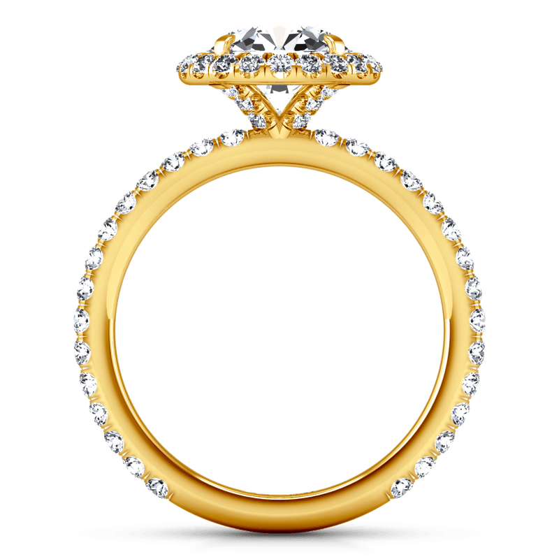 Halo Diamond  Engagement Ring Clayton 14K Yellow Gold