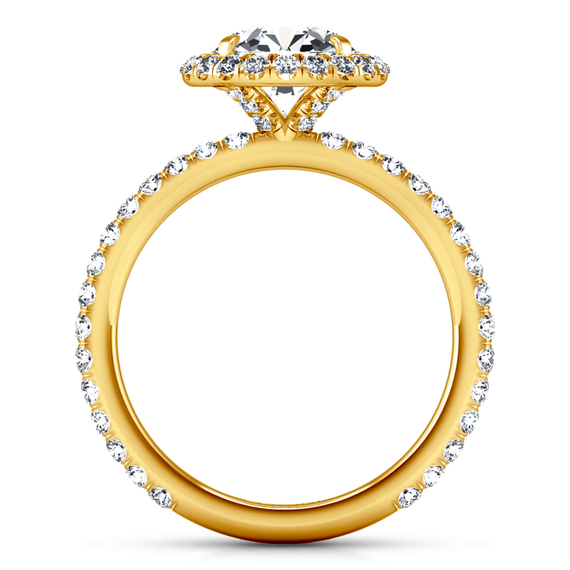 Halo Diamond  Engagement Ring Clayton 14K Yellow Gold
