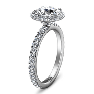 Round Diamond Halo  Engagement Ring Clayton 14K White Gold