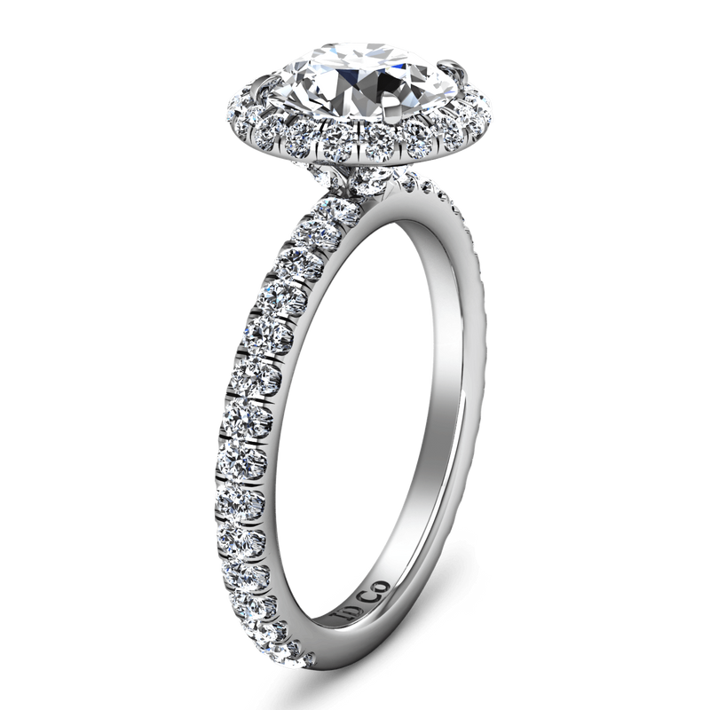 Round Diamond Halo  Engagement Ring Clayton 14K White Gold