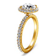 Halo Diamond  Engagement Ring Clayton 14K Yellow Gold