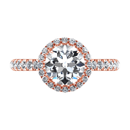 Halo Diamond  Engagement Ring Clayton 14K Rose Gold