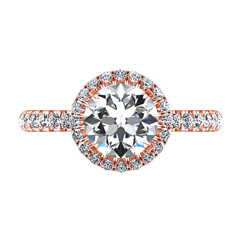 Halo Diamond  Engagement Ring Clayton 14K Rose Gold