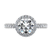 Round Diamond Halo  Engagement Ring Clayton 14K White Gold