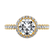 Halo Diamond  Engagement Ring Clayton 14K Yellow Gold