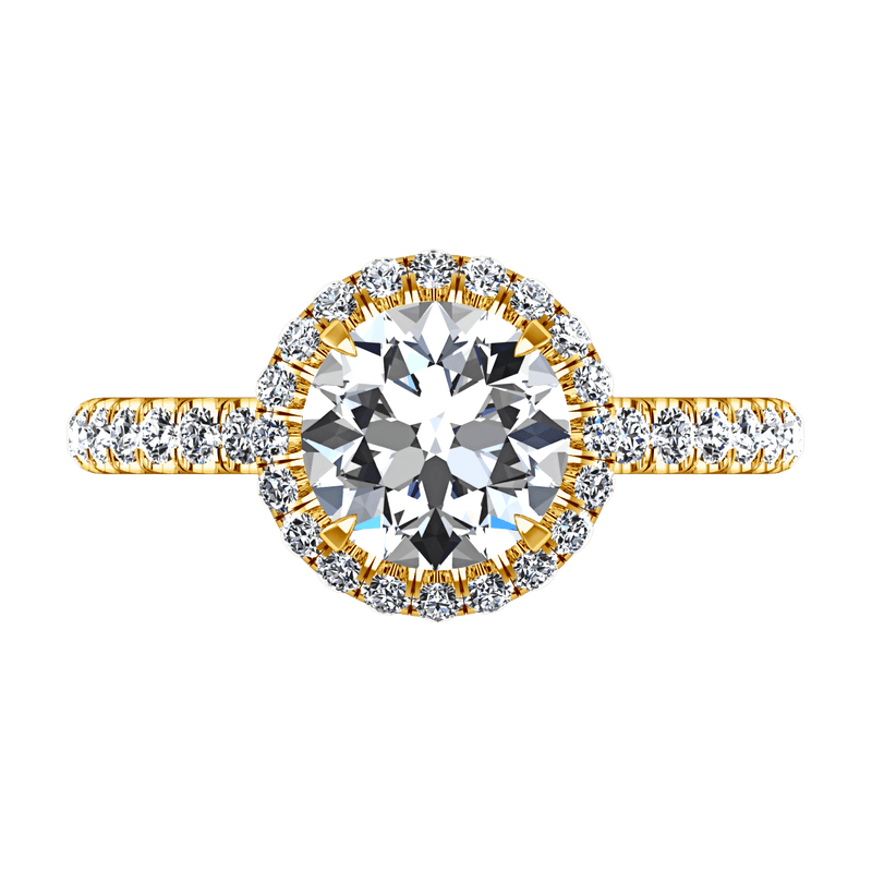 Halo Diamond  Engagement Ring Clayton 14K Yellow Gold