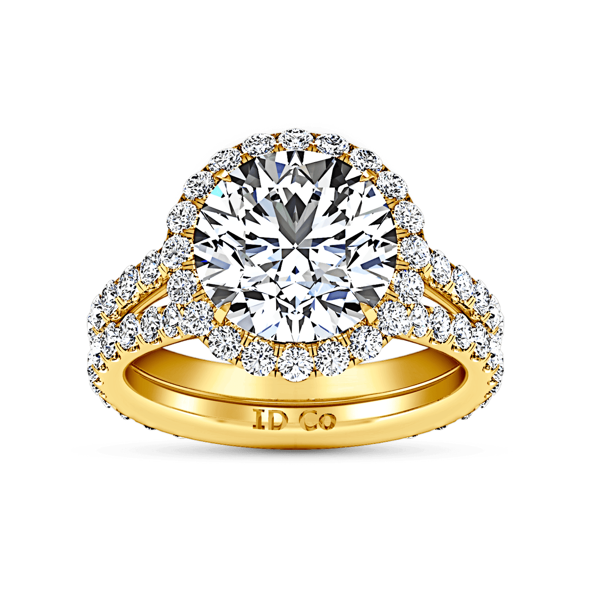 Halo Diamond  Engagement Ring Emotion 14K Yellow Gold