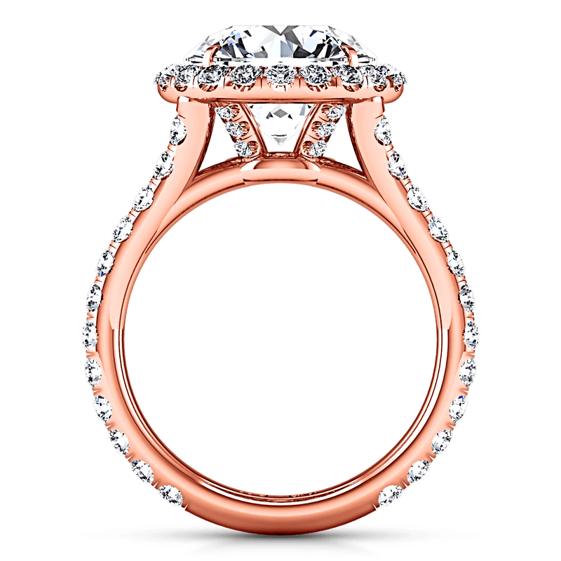Halo Diamond  Engagement Ring Emotion 14K Rose Gold